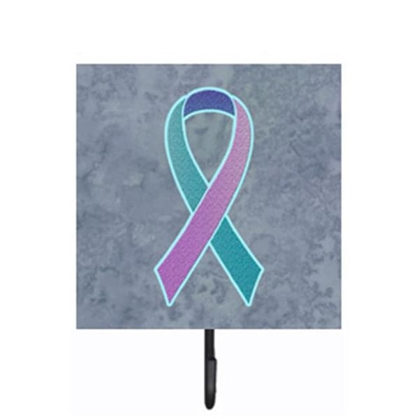 Carolines Treasures Carolines Treasures AN1217SH4 4.25 W x 7 H In. Teal; Pink and Blue Ribbon for Thyroid Cancer Awareness Leash or Key Holder AN1217SH4 - main